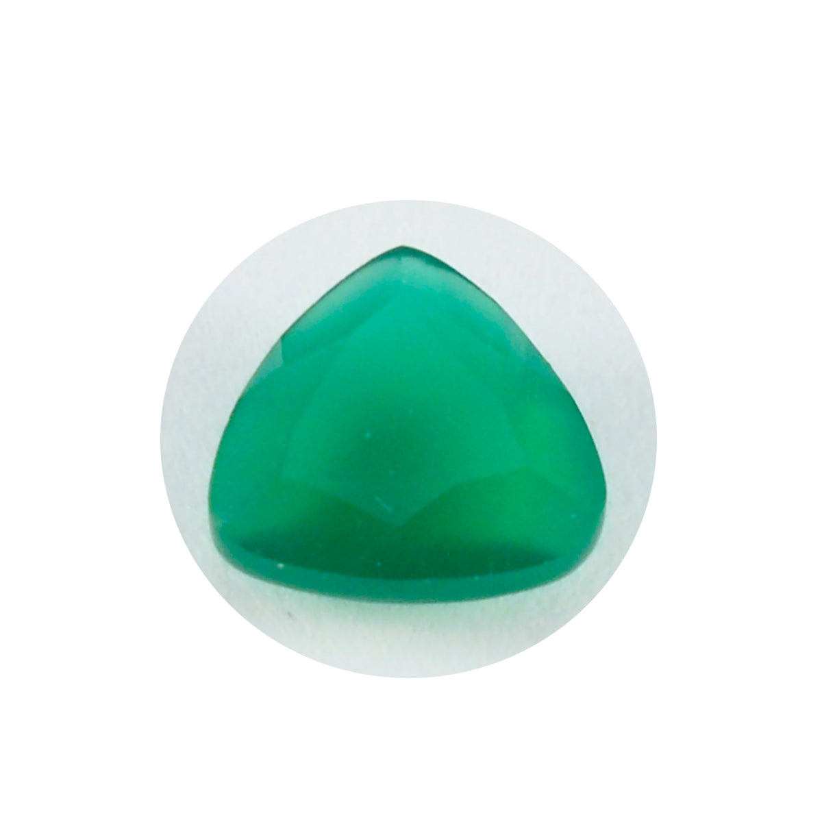 Green Onyx 1PC Chunky 15x15 MM Triangle Faceted Green Superior Semi Precious Loose Gemstone