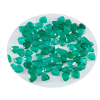 Green Onyx 1PC Medium 9x9 MM Triangle Faceted Green Lustrous Semi Precious Gems