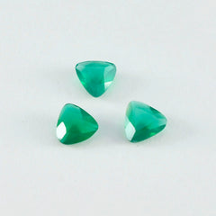 Green Onyx 1PC Large 10x10 MM Triangle Faceted Green Shine Semi Precious Loose Gems