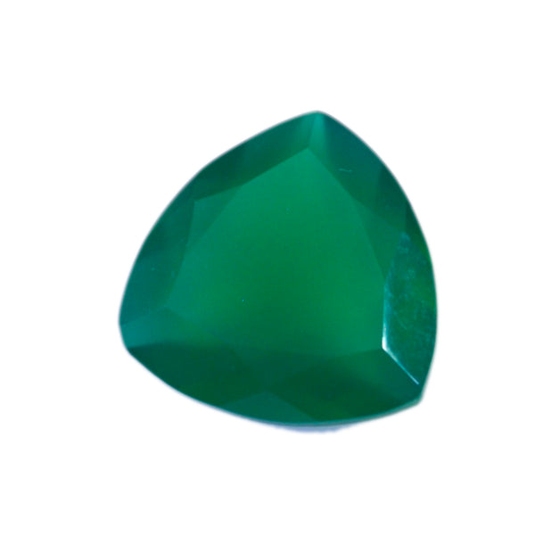 Green Onyx 1PC Large 11x11 MM Triangle Faceted Green Fine Semi Precious Loose Gemstone