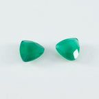 Green Onyx 1PC Large 12x12 MM Triangle Faceted Green High Quality Semi Precious Loose Gemstones