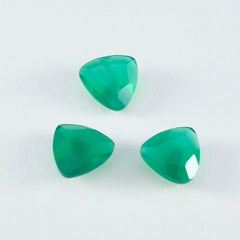 Green Onyx 1PC Chunky 13x13 MM Triangle Faceted Green Natural Semi Precious Gems