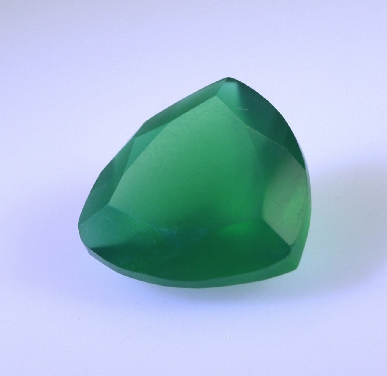 Green Onyx 1PC Chunky 14x14 MM Triangle Faceted Green Genuine Semi Precious Loose Gems Secondary image