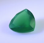 Green Onyx 1PC Chunky 14x14 MM Triangle Faceted Green Genuine Semi Precious Loose Gems