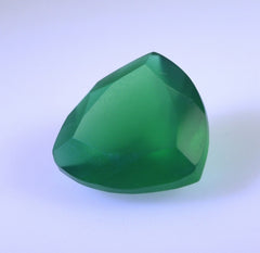 Green Onyx 1PC Chunky 14x14 MM Triangle Faceted Green Genuine Semi Precious Loose Gems