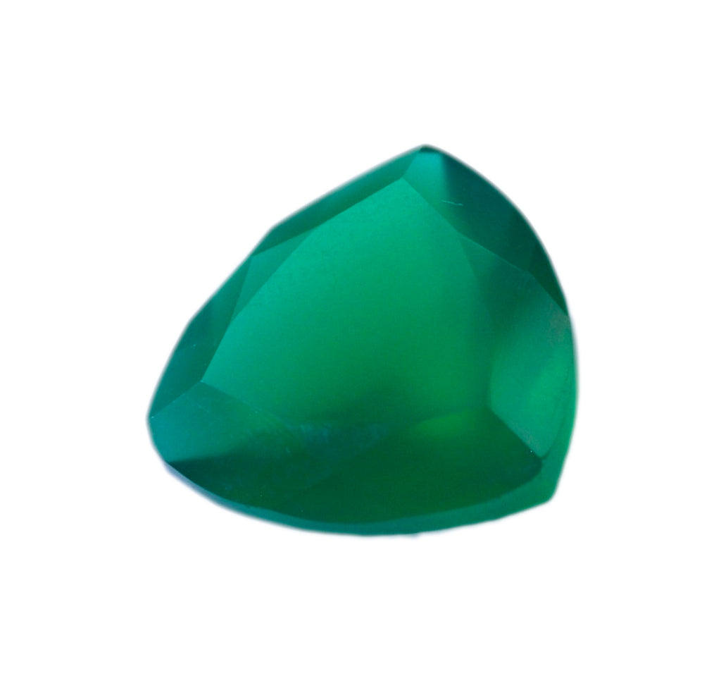 Green Onyx 10PC Tiny 3x3 MM Triangle Faceted Green Fiery Semi Precious Loose Gemstone