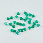 Green Onyx 10PC Tiny 5x5 MM Triangle Faceted Green Sparkling Semi Precious Gems