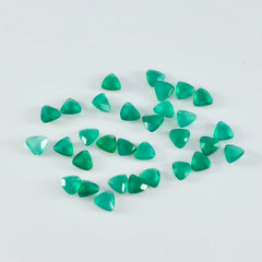 Green Onyx 10PC Tiny 5x5 MM Triangle Faceted Green Sparkling Semi Precious Gems