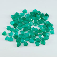 Green Onyx 1PC Small 8x8 MM Triangle Faceted Green Luster Semi Precious Loose Gemstones