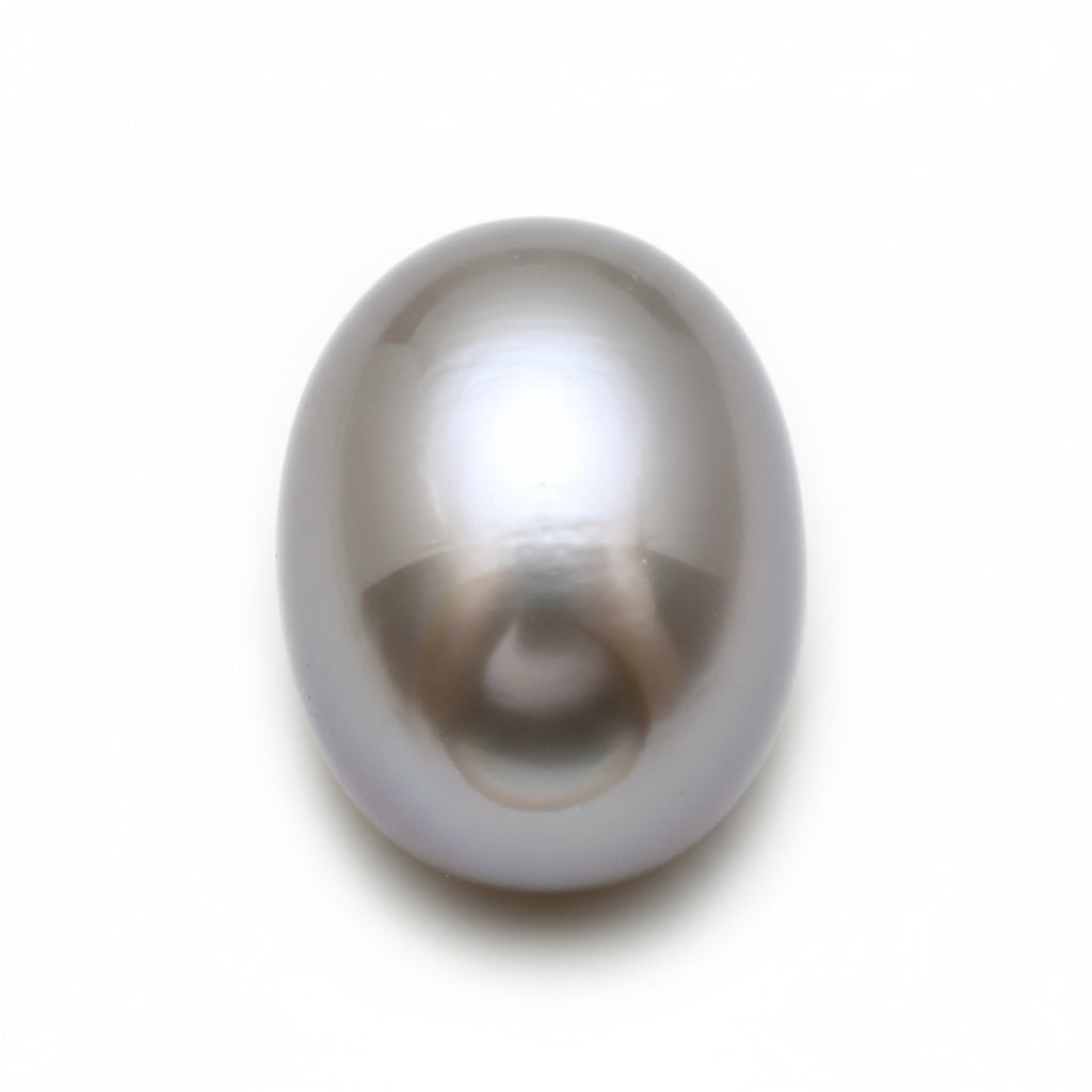 Gray Pearl 1PC Small 7x9 MM Oval Cabochon Gray Sparkling semi Precious Semi Precious Gemstone