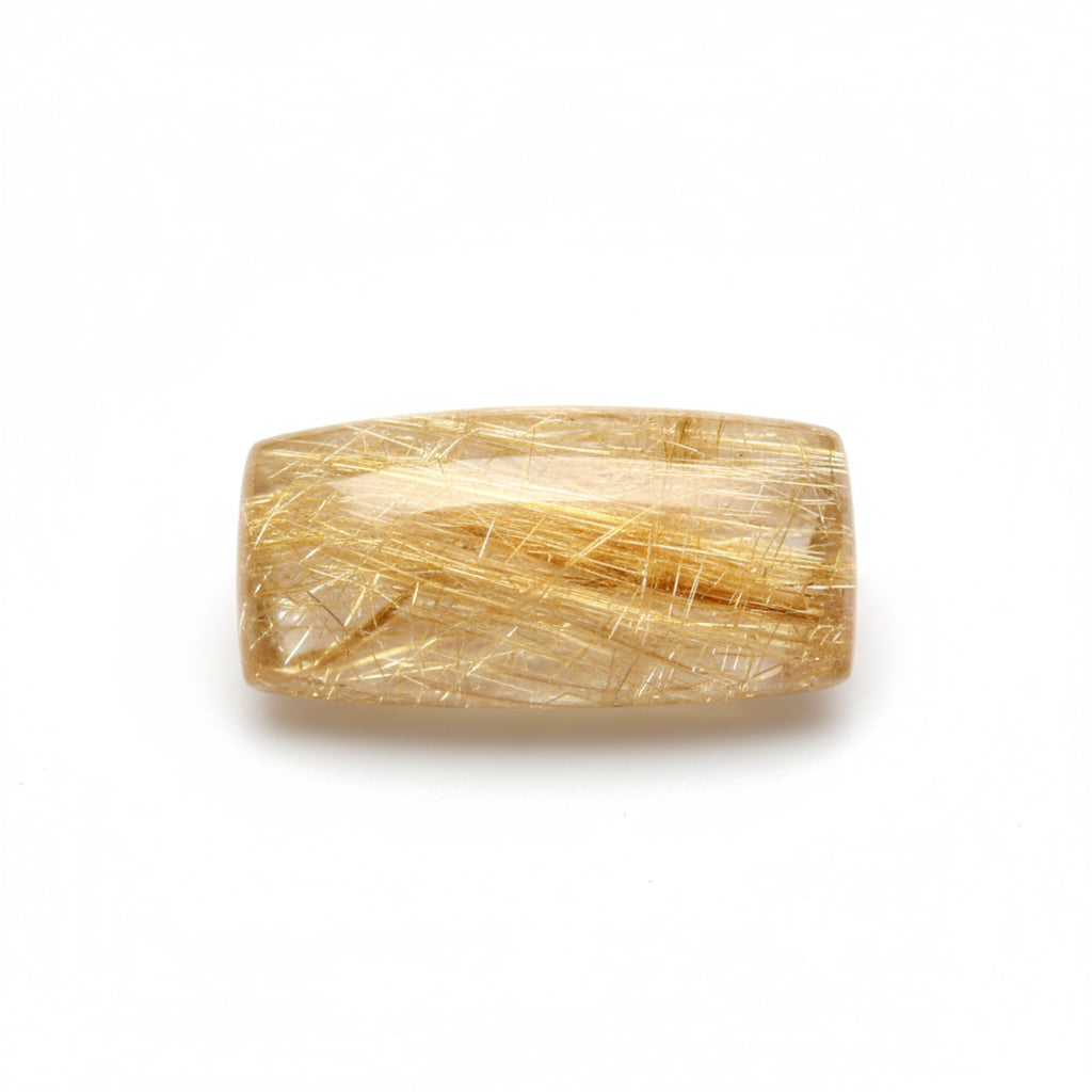 Golden Rutile 10PC Tiny 4x8 MM Baguette Cabochon Yellow Shine semi Precious Precious Gemstone