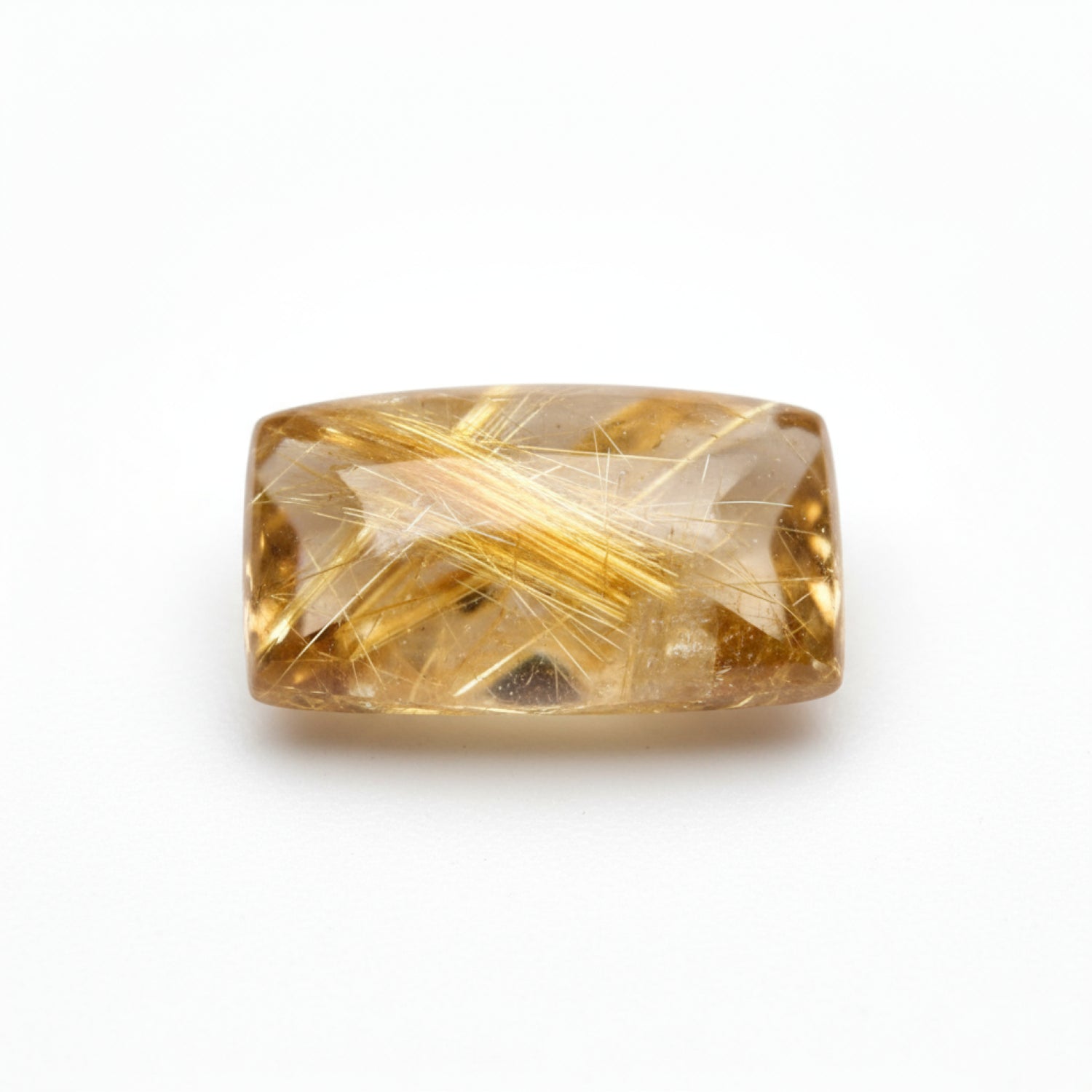 Golden Rutile 1PC Small 5x10 MM Baguette Cabochon Yellow Fine semi Precious Gems