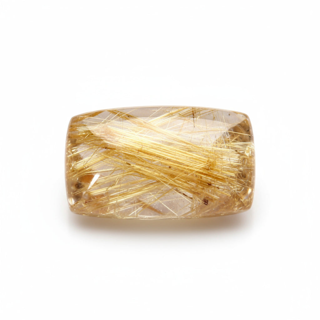 Golden Rutile 1PC Small 6x12 MM Baguette Cabochon Yellow High-Quality semi Precious Loose Gems