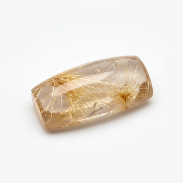 Golden Rutile 1PC Medium 7x14 MM Baguette Cabochon Yellow Natural semi Precious Loose Gemstone