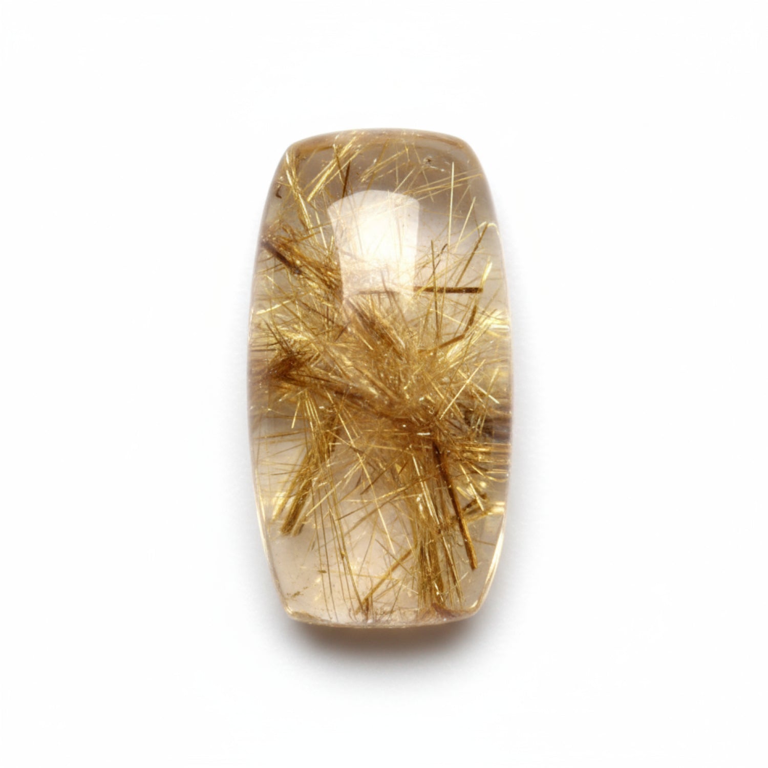 Golden Rutile 1PC Large 8x16 MM Baguette Cabochon Yellow Genuine semi Precious Loose Gemstones