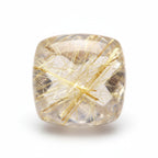 Golden Rutile 1PC Large 10x10 MM Cushion Cabochon Yellow Shine semi Precious Precious Gemstone