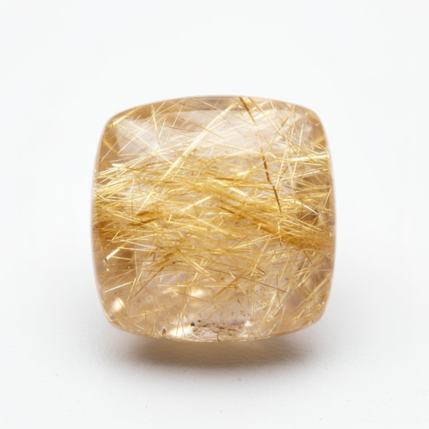 Golden Rutile 1PC Tiny 6x6 MM Cushion Cabochon Yellow Polished semi Precious Loose Gems