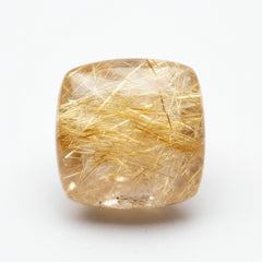 Golden Rutile 1PC Tiny 6x6 MM Cushion Cabochon Yellow Polished semi Precious Loose Gems