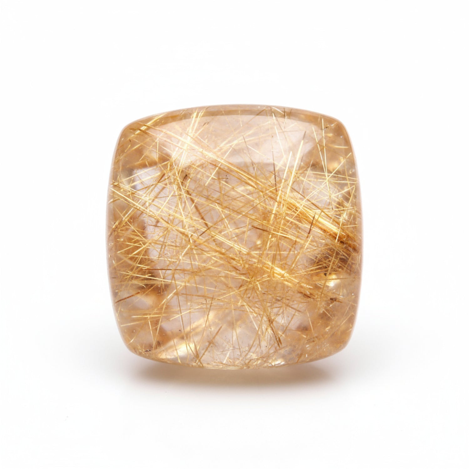 Golden Rutile 1PC Small 7x7 MM Cushion Cabochon Yellow Splendid semi Precious Loose Gemstone