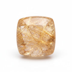 Golden Rutile 1PC Small 7x7 MM Cushion Cabochon Yellow Splendid semi Precious Loose Gemstone