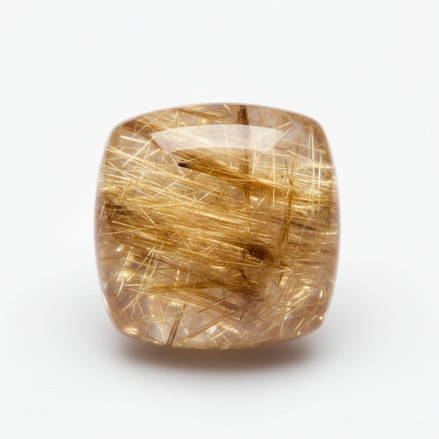 Golden Rutile 1PC Small 7x7 MM Cushion Cabochon Yellow Splendid semi Precious Loose Gemstone