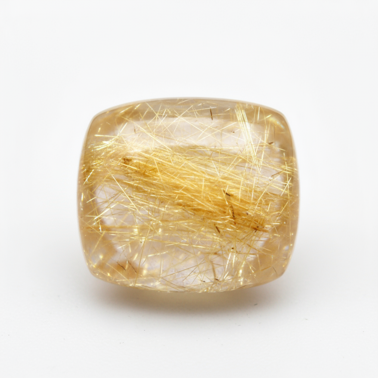 Golden Rutile 1PC Small 8x8 MM Cushion Cabochon Yellow Luster semi Precious Loose Gemstones Huvudsaklig produktbild