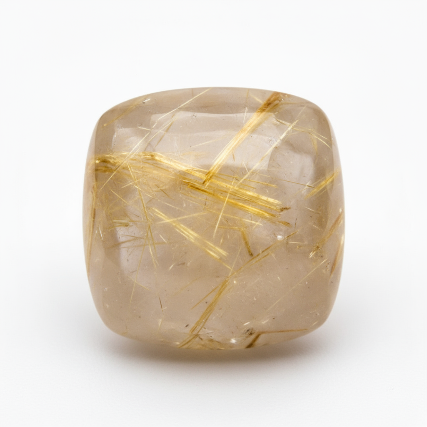 Golden Rutile 1PC Small 8x8 MM Cushion Cabochon Yellow Luster semi Precious Loose Gemstones Sekundär produktbild