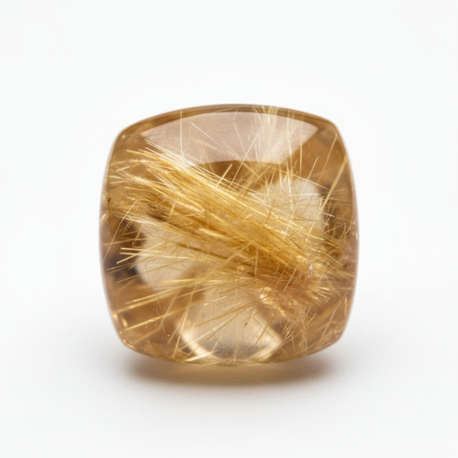 Golden Rutile 1PC Medium 9x9 MM Cushion Cabochon Yellow Lustrous semi Precious Semi Precious Gemstone