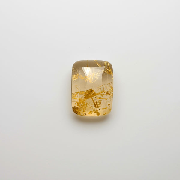Golden Rutile 1PC Small 6x9 MM Emerald Cabochon Yellow Fine semi Precious Semi Precious Gemstone