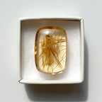 Golden Rutile 1PC Medium 8x10 MM Emerald Cabochon Yellow Genuine semi Precious Loose Gems