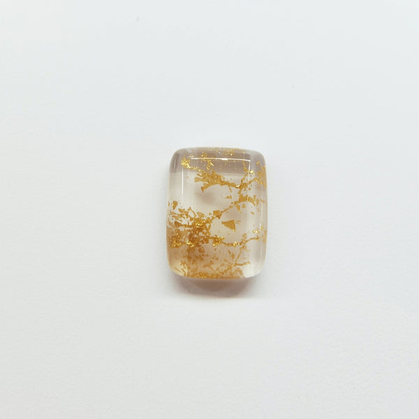Golden Rutile 1PC Large 9x11 MM Emerald Cabochon Yellow Superior semi Precious Loose Gemstone