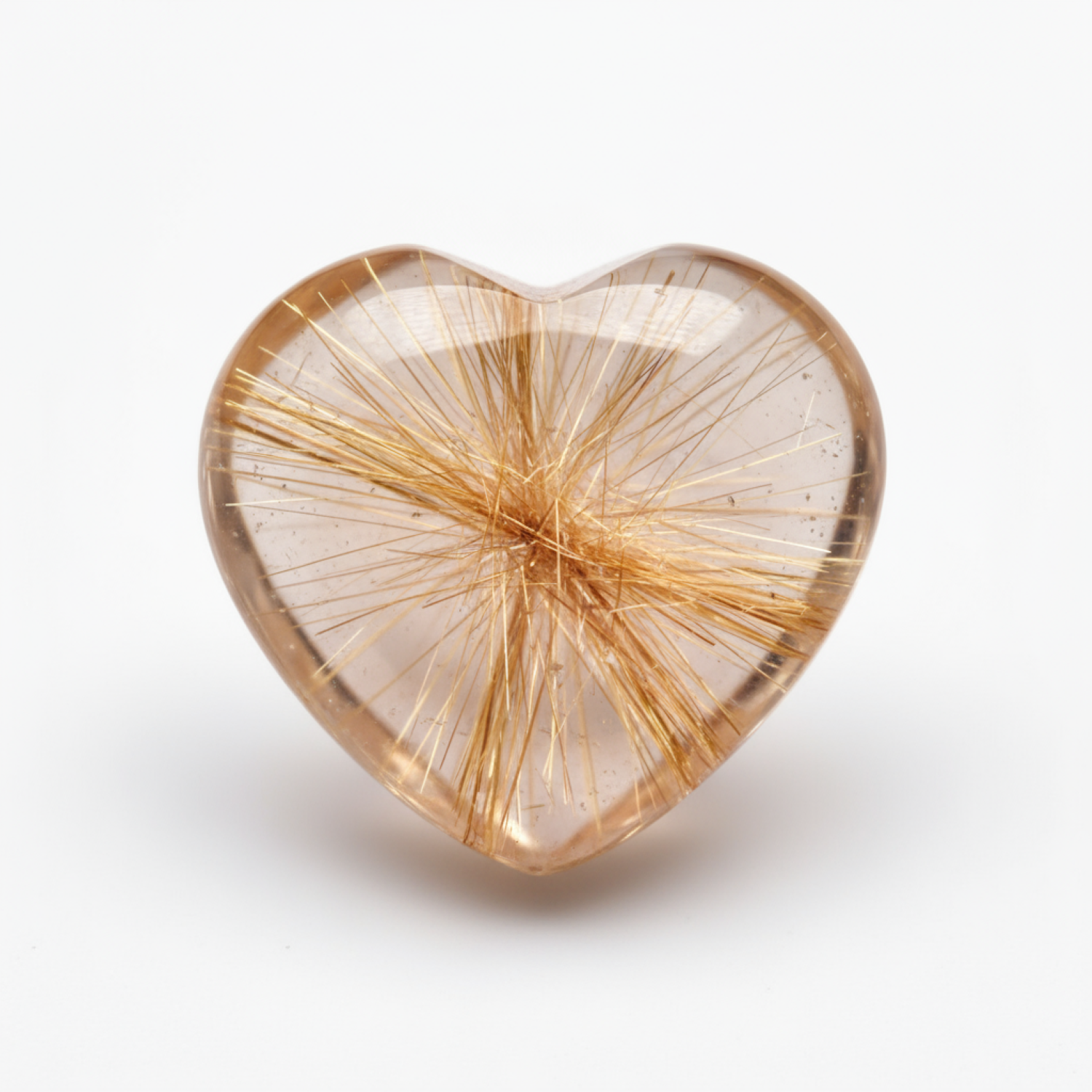Golden Rutile 1PC Large 11x11 MM Heart Cabochon Yellow Polished semi Precious Loose Gems Image principale du produit