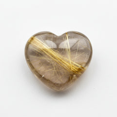 Golden Rutile 1PC Tiny 6x6 MM Heart Cabochon Yellow Superior semi Precious Loose Gemstone