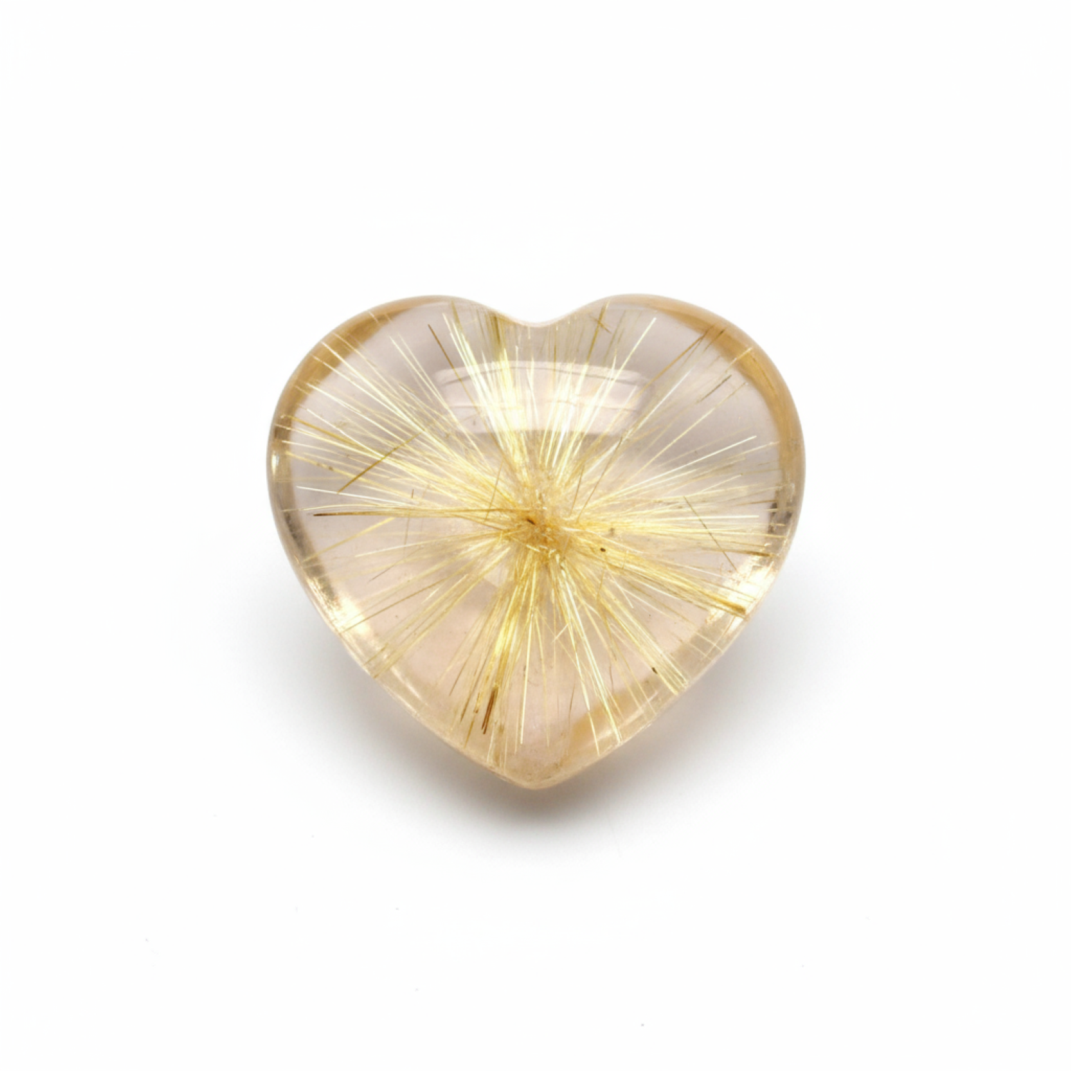 Golden Rutile 1PC Small 7x7 MM Heart Cabochon Yellow Pure semi Precious Loose Gemstones Image principale du produit