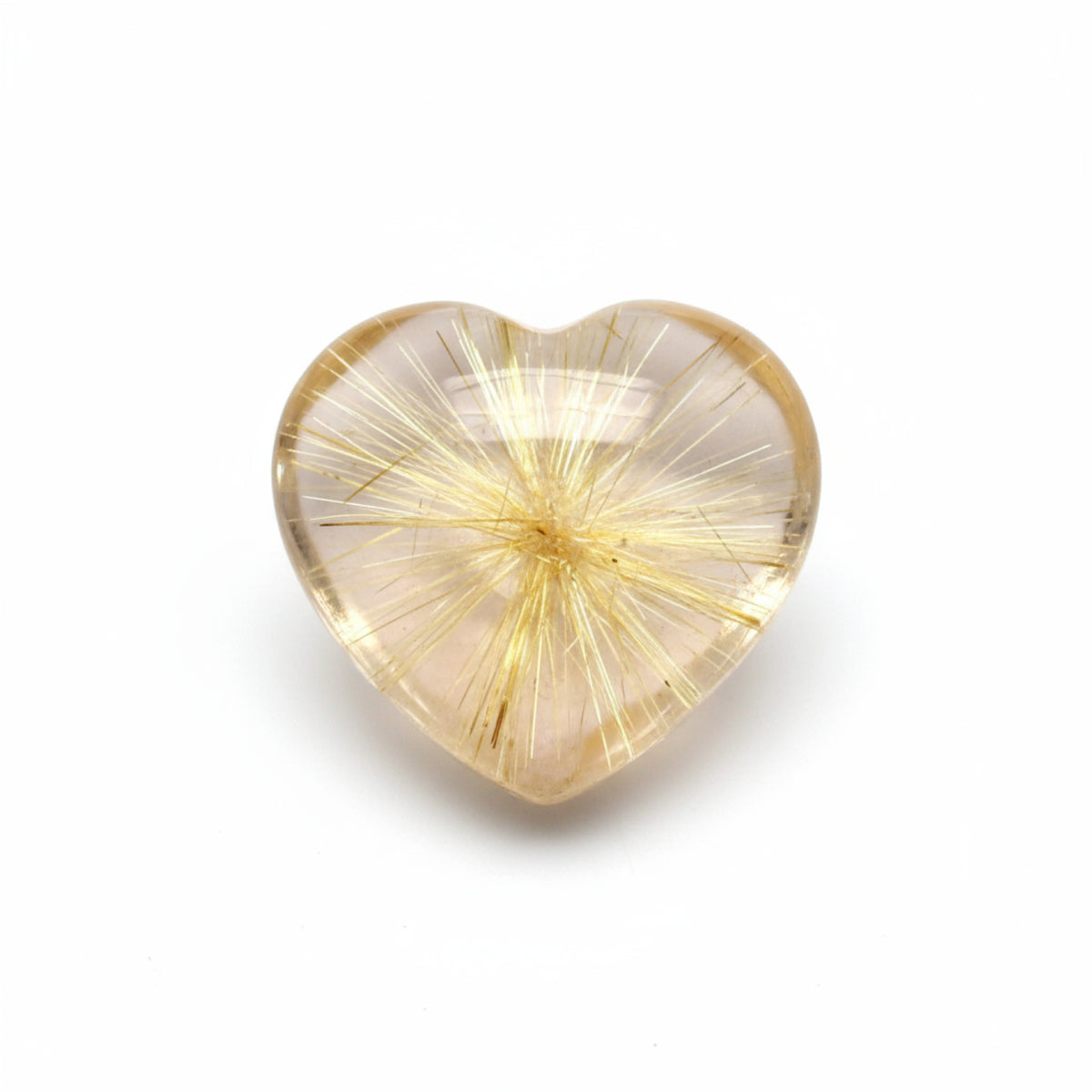 Golden Rutile 1PC Small 7x7 MM Heart Cabochon Yellow Pure semi Precious Loose Gemstones