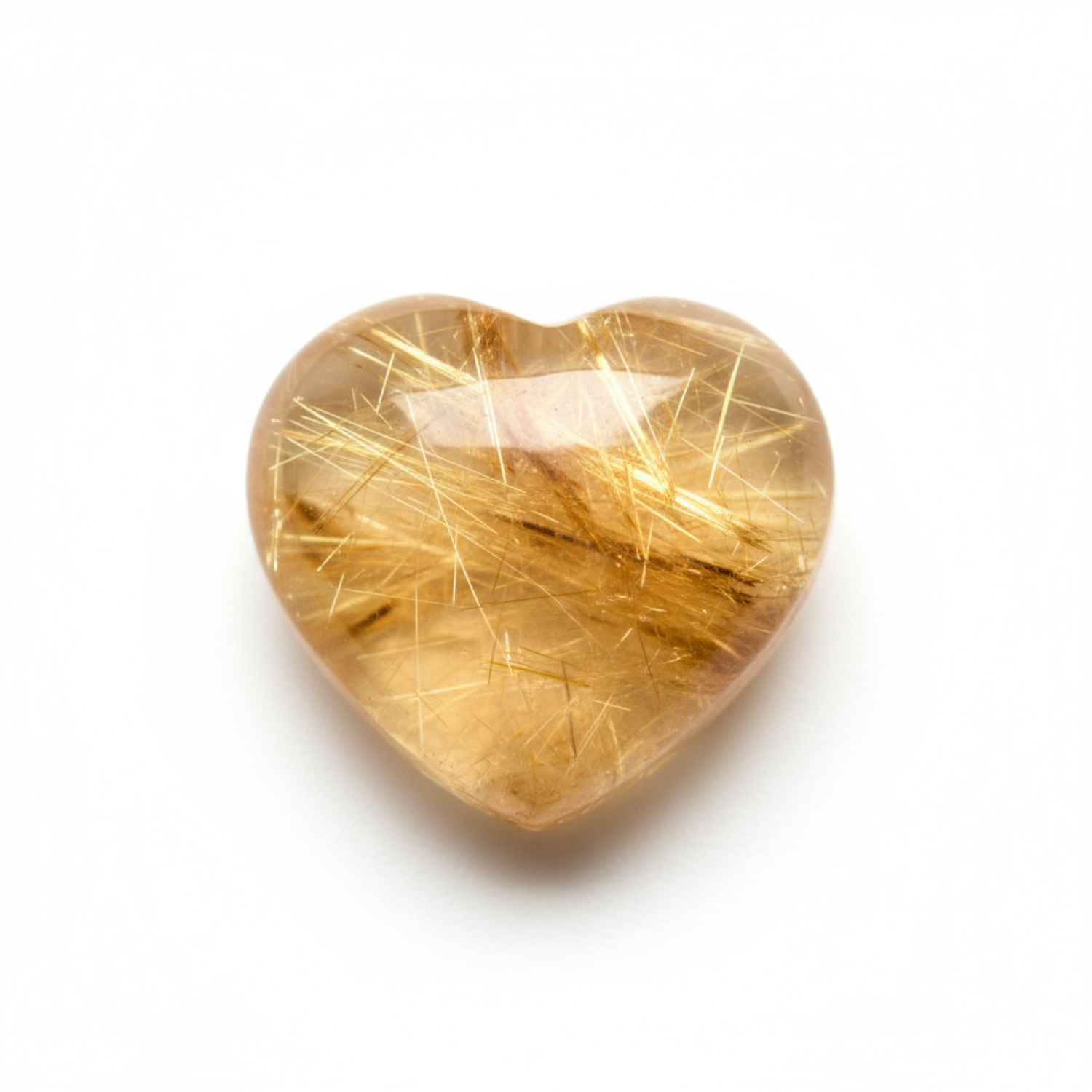 Golden Rutile 1PC Small 8x8 MM Heart Cabochon Yellow Fiery semi Precious Semi Precious Gemstone Immagine principale del prodotto