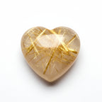 Golden Rutile 1PC Small 8x8 MM Heart Cabochon Yellow Fiery semi Precious Semi Precious Gemstone