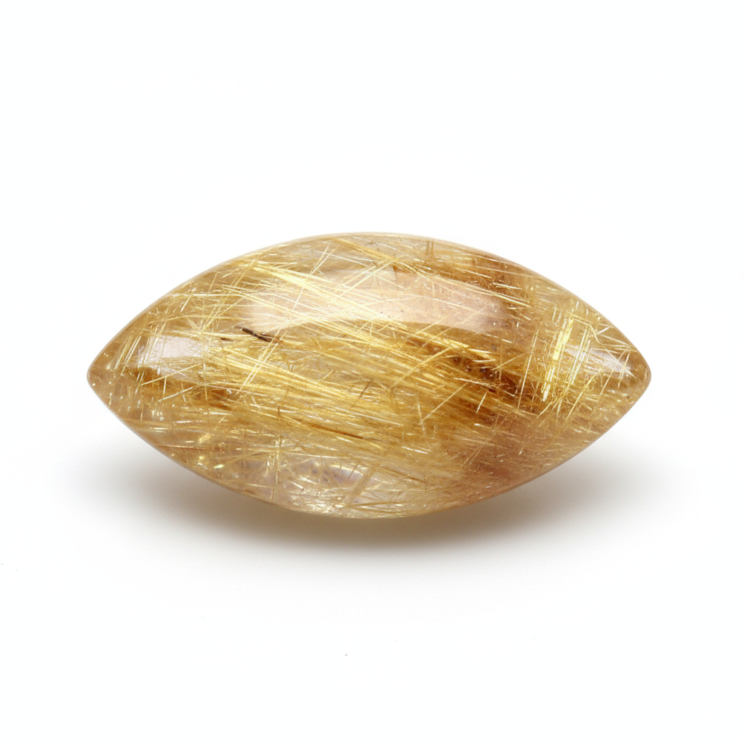 Golden Rutile 10PC Tiny 4x8 MM Marquise  Cabochon Yellow Genuine semi Precious Precious Gemstone Hoofdafbeelding