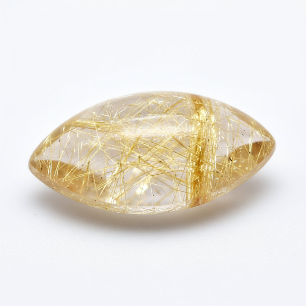 Golden Rutile 1PC Small 6x12 MM Marquise  Cabochon Yellow Pure semi Precious Loose Gems