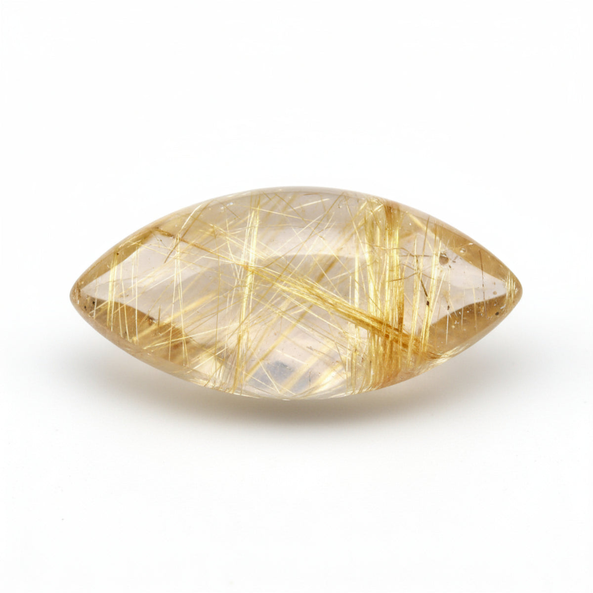 Golden Rutile 1PC Large 8x16 MM Marquise  Cabochon Yellow Brilliant semi Precious Loose Gemstones