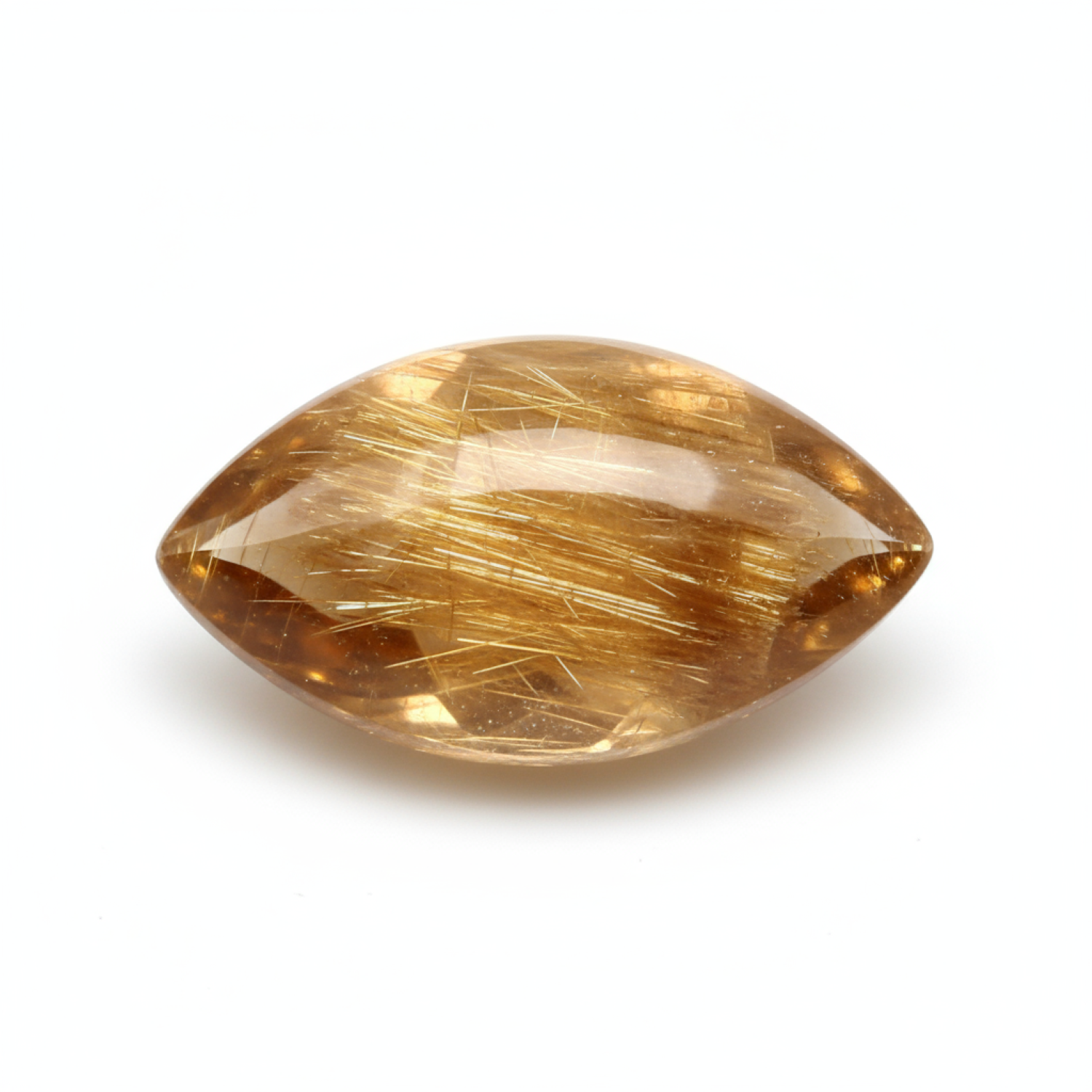 Golden Rutile 1PC Large 8x16 MM Marquise  Cabochon Yellow Brilliant semi Precious Loose Gemstones Image secondaire du produit