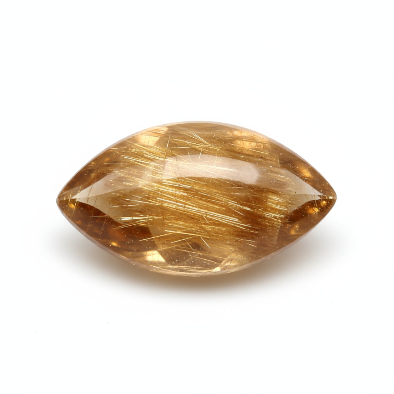 Golden Rutile 1PC Large 8x16 MM Marquise  Cabochon Yellow Brilliant semi Precious Loose Gemstones