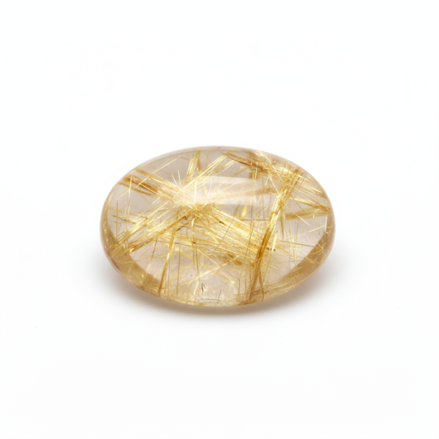 Golden Rutile 1PC Small 6x9 MM Oval Cabochon Yellow Lustrous semi Precious Gems Imagen principal del producto