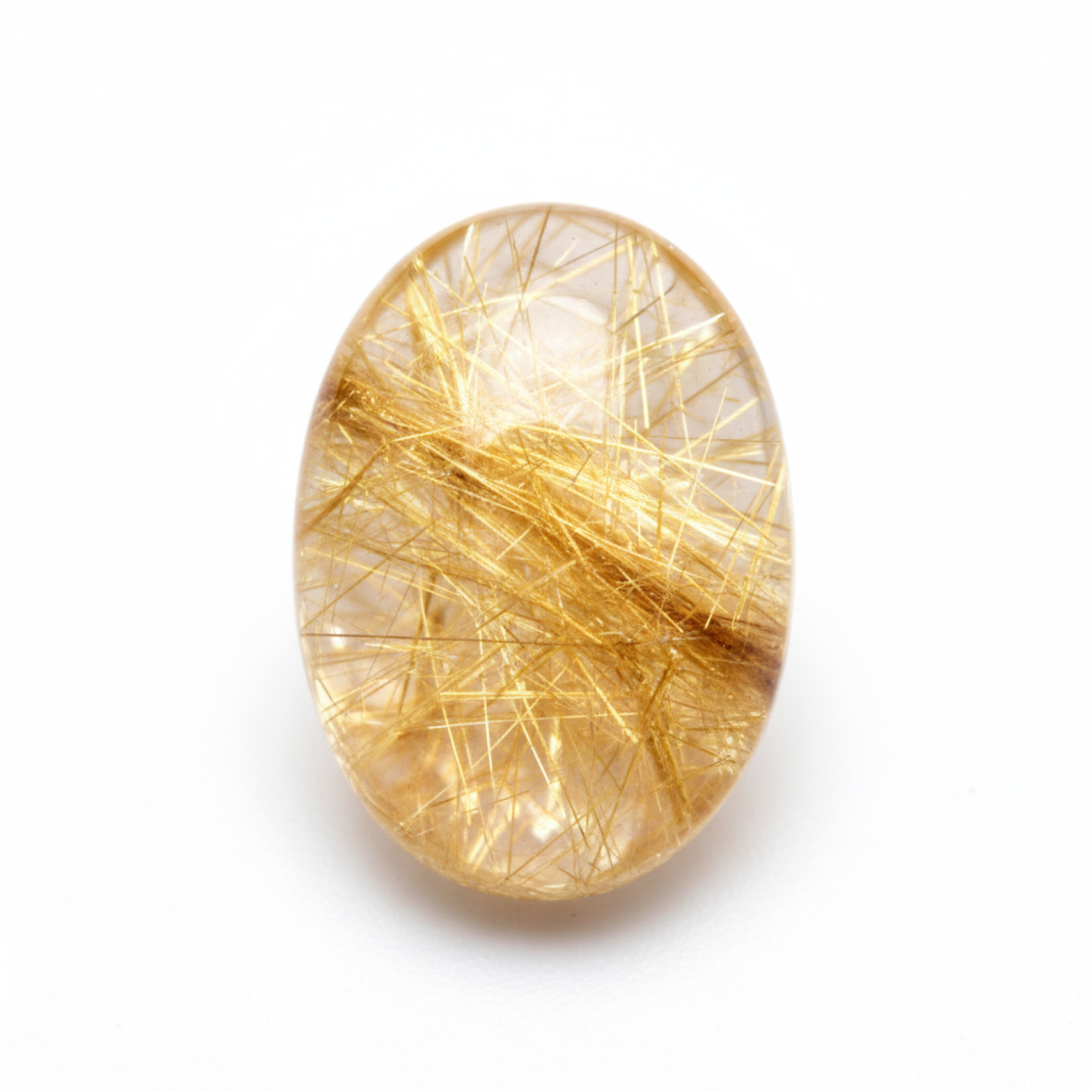 Golden Rutile 1PC Small 6x9 MM Oval Cabochon Yellow Lustrous semi Precious Gems Imagen secundaria del producto
