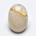 Golden Rutile 1PC Large 8x12 MM Oval Cabochon Yellow Genuine semi Precious Precious Gemstone