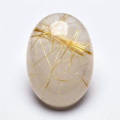 Golden Rutile 1PC Large 8x12 MM Oval Cabochon Yellow Genuine semi Precious Precious Gemstone