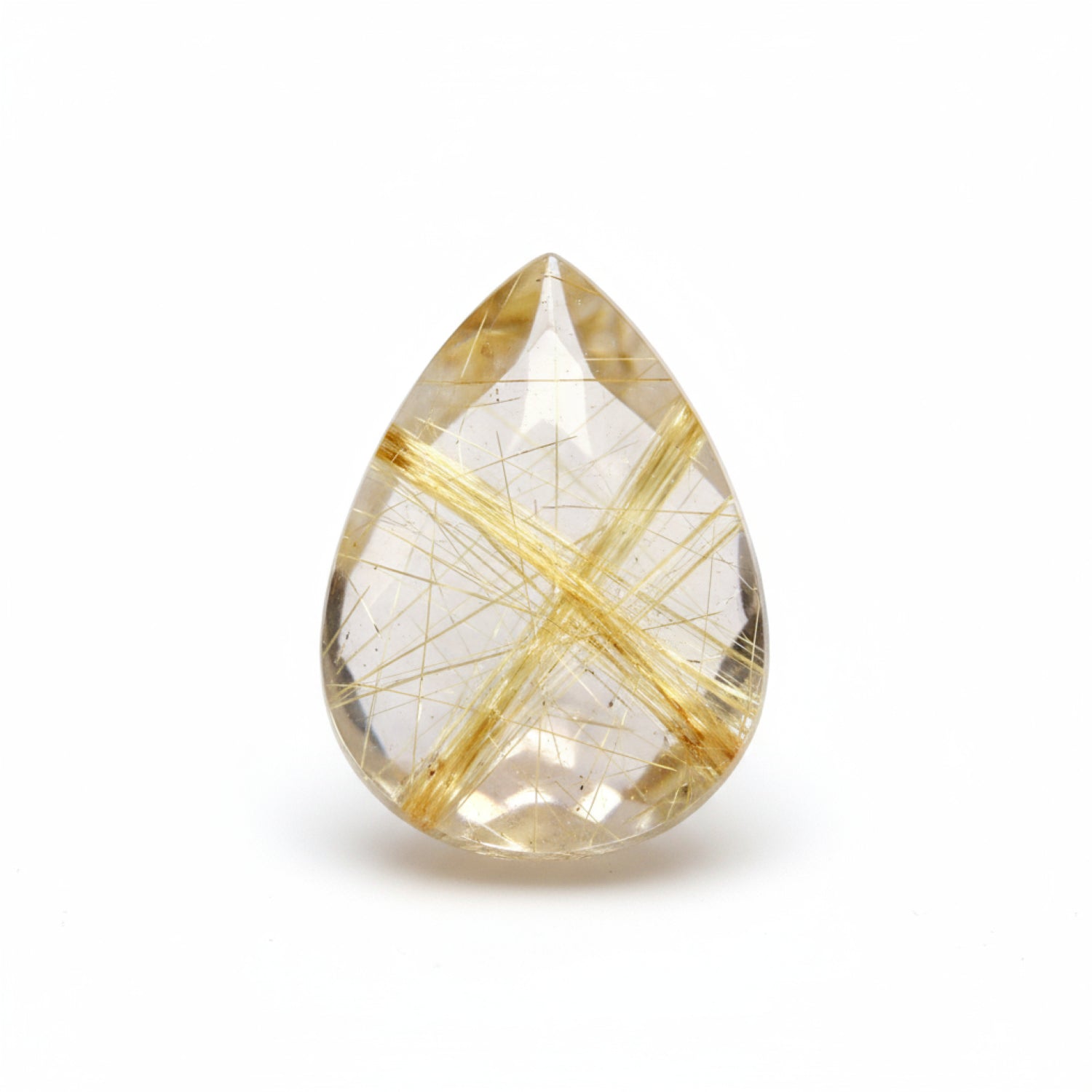 Golden Rutile 1PC Tiny 5x7 MM Pear Cabochon Yellow Sparkling semi Precious Semi Precious Gemstone