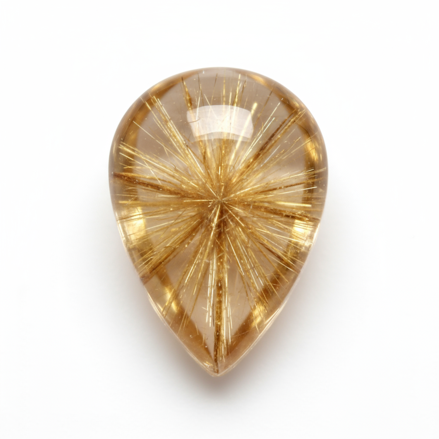 Golden Rutile 1PC Medium 7x10 MM Pear Cabochon Yellow Lustrous semi Precious Loose Gemstone Image secondaire du produit