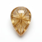 Golden Rutile 1PC Medium 7x10 MM Pear Cabochon Yellow Lustrous semi Precious Loose Gemstone