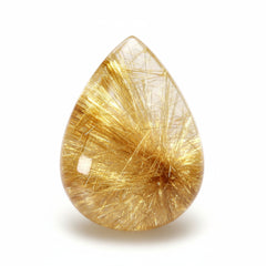 Golden Rutile 1PC Large 8x12 MM Pear Cabochon Yellow High-Quality semi Precious Precious Gemstone